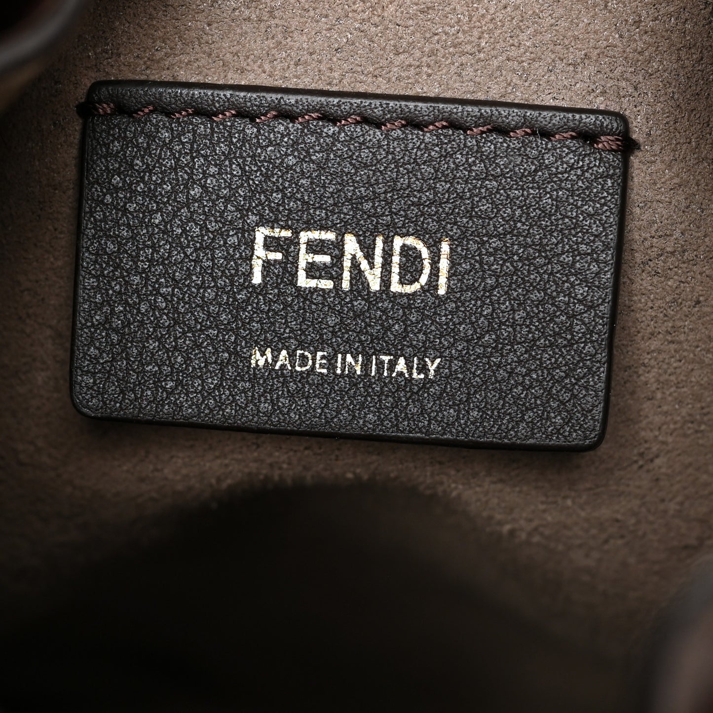 Suede Vitello King F is Fendi Micro FF Mini Mon Tresor Bucket Bag Sigaro Marrone Ebano