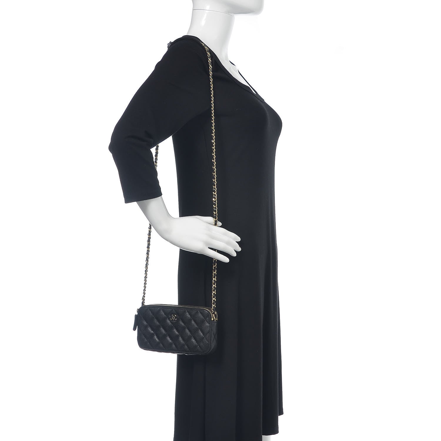 Chanel Caviar Quilted Small Clutch With Chain Black 2 of 13