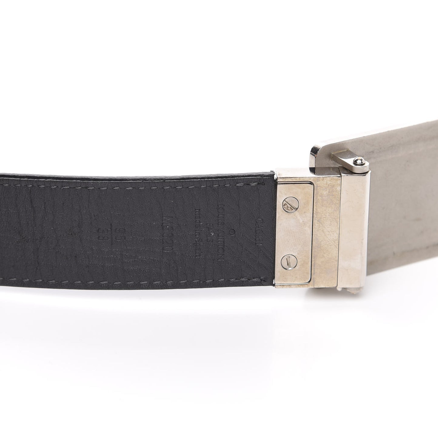 Calfskin Damier Embossed Inventeur Reversible Belt 95 38