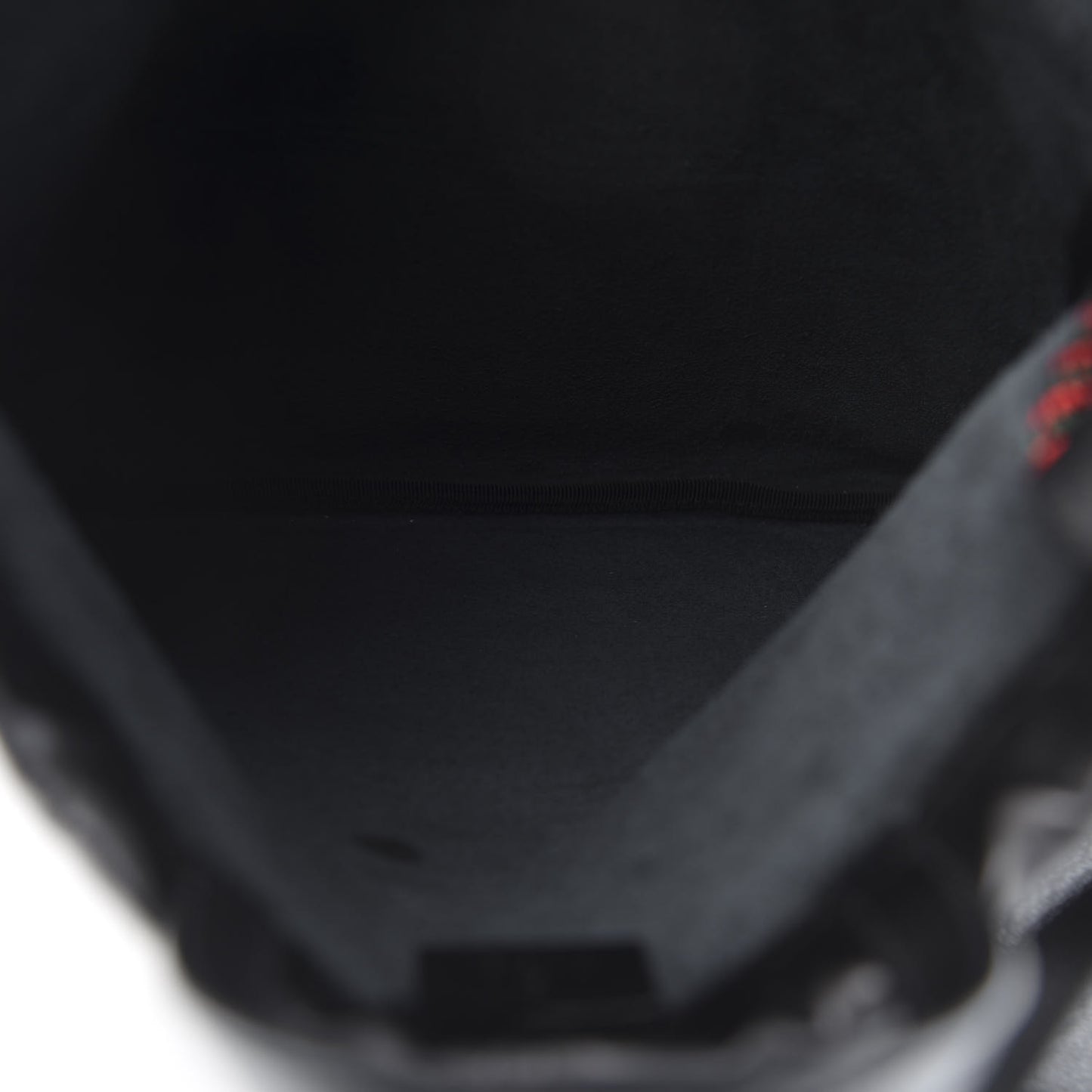 Calfskin Logo Drawstring Backpack Black