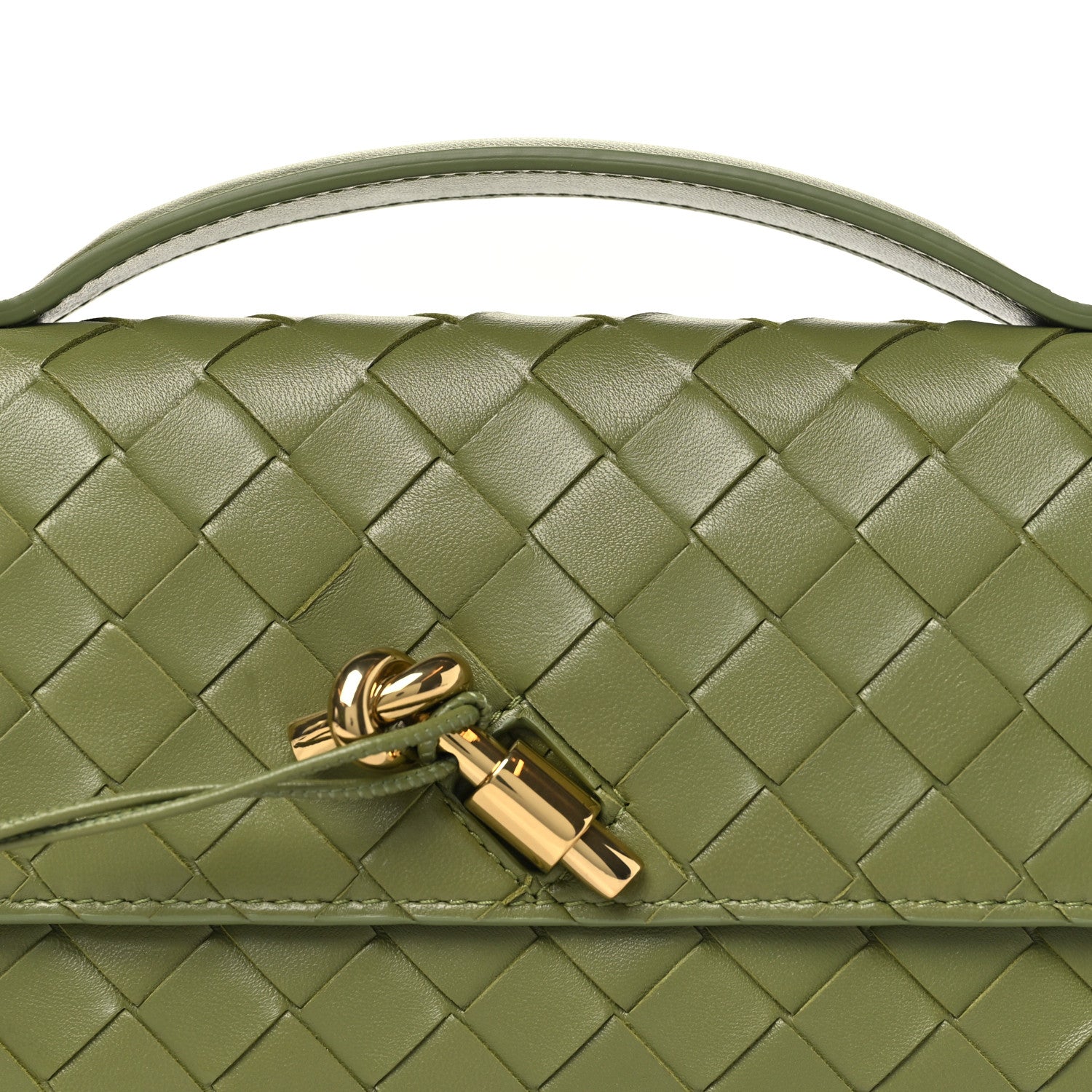 Bottega Veneta Nappa Intrecciato Long Andiamo Top Handle Clutch Matcha Matcha 7 of 7