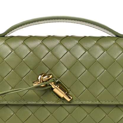 Bottega Veneta Nappa Intrecciato Long Andiamo Top Handle Clutch Matcha Matcha 7 of 7