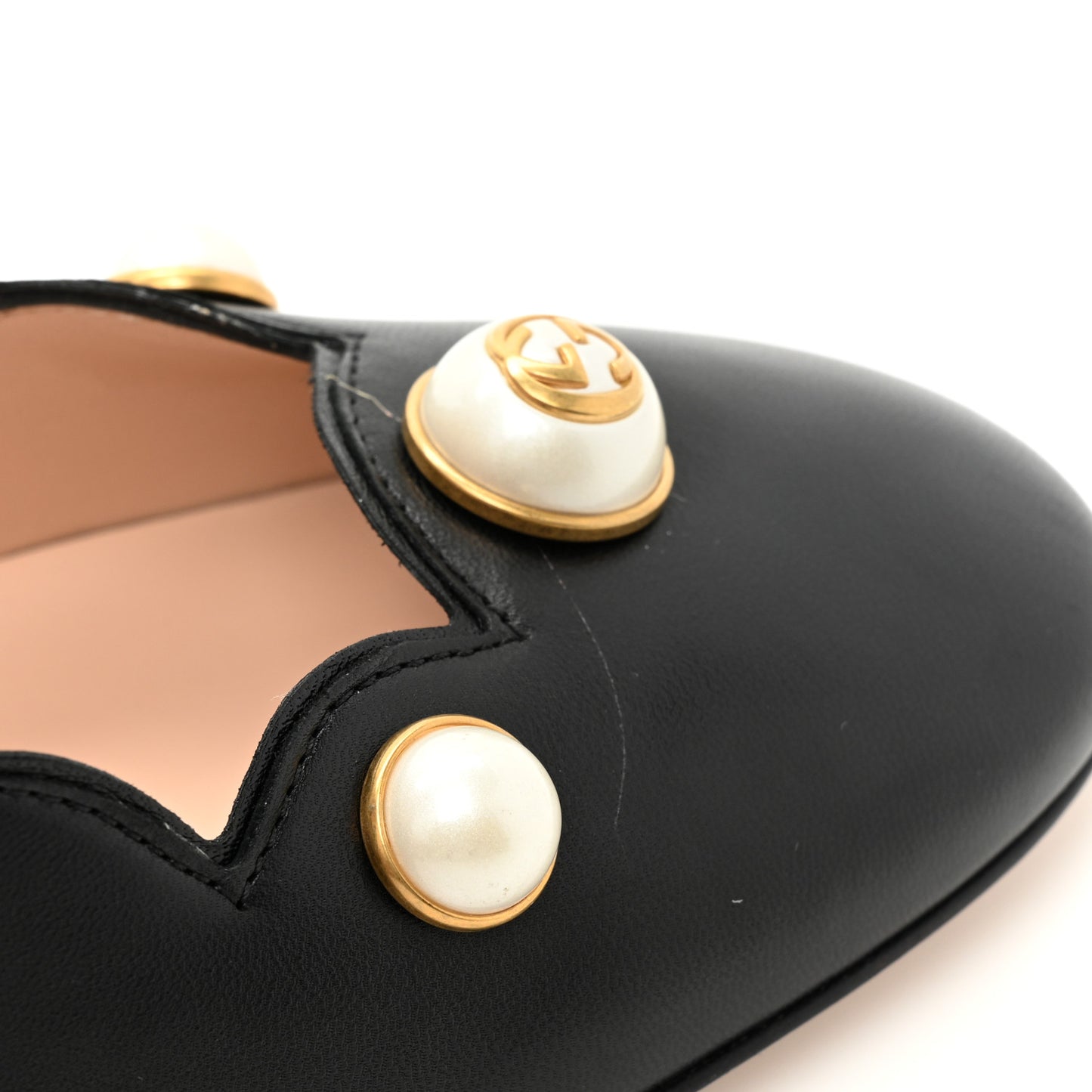 Malaga Kid Pearl Embellished Willow Loafer Pumps 38.5 Black