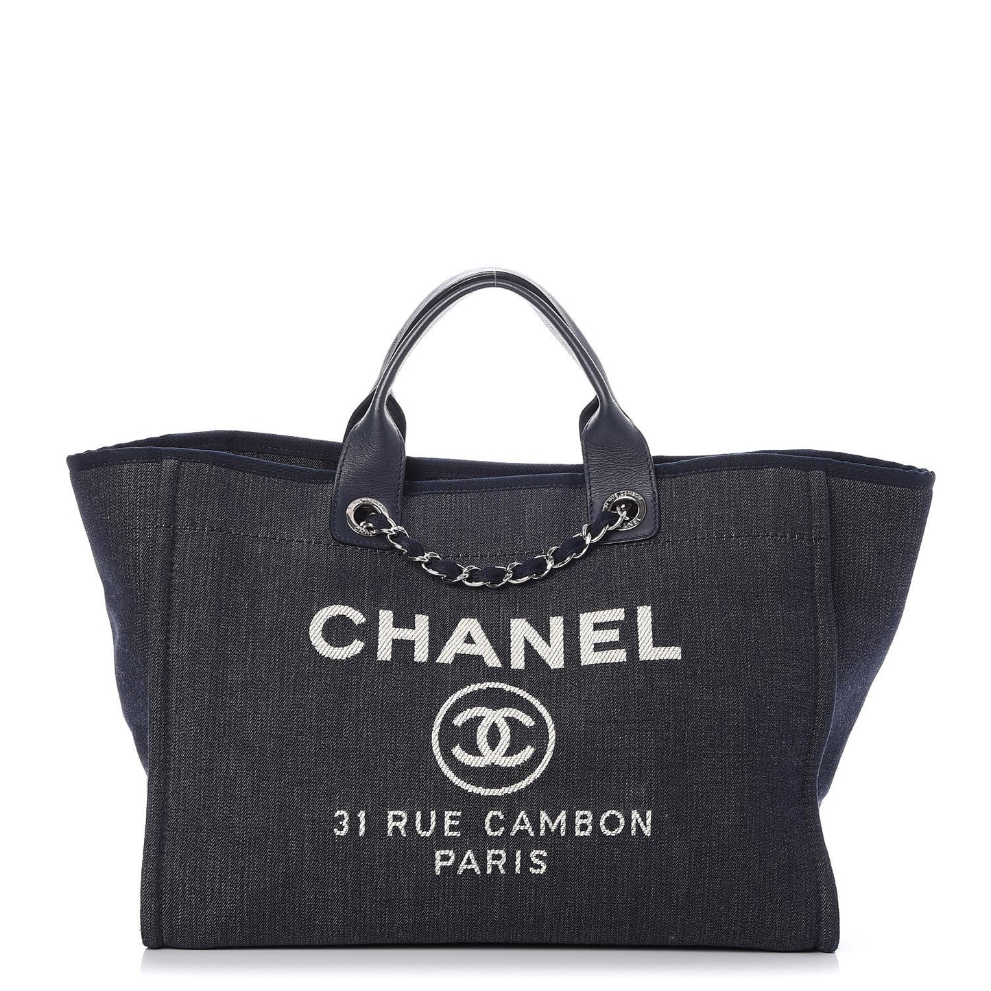Denim Large Deauville Tote Dark Blue