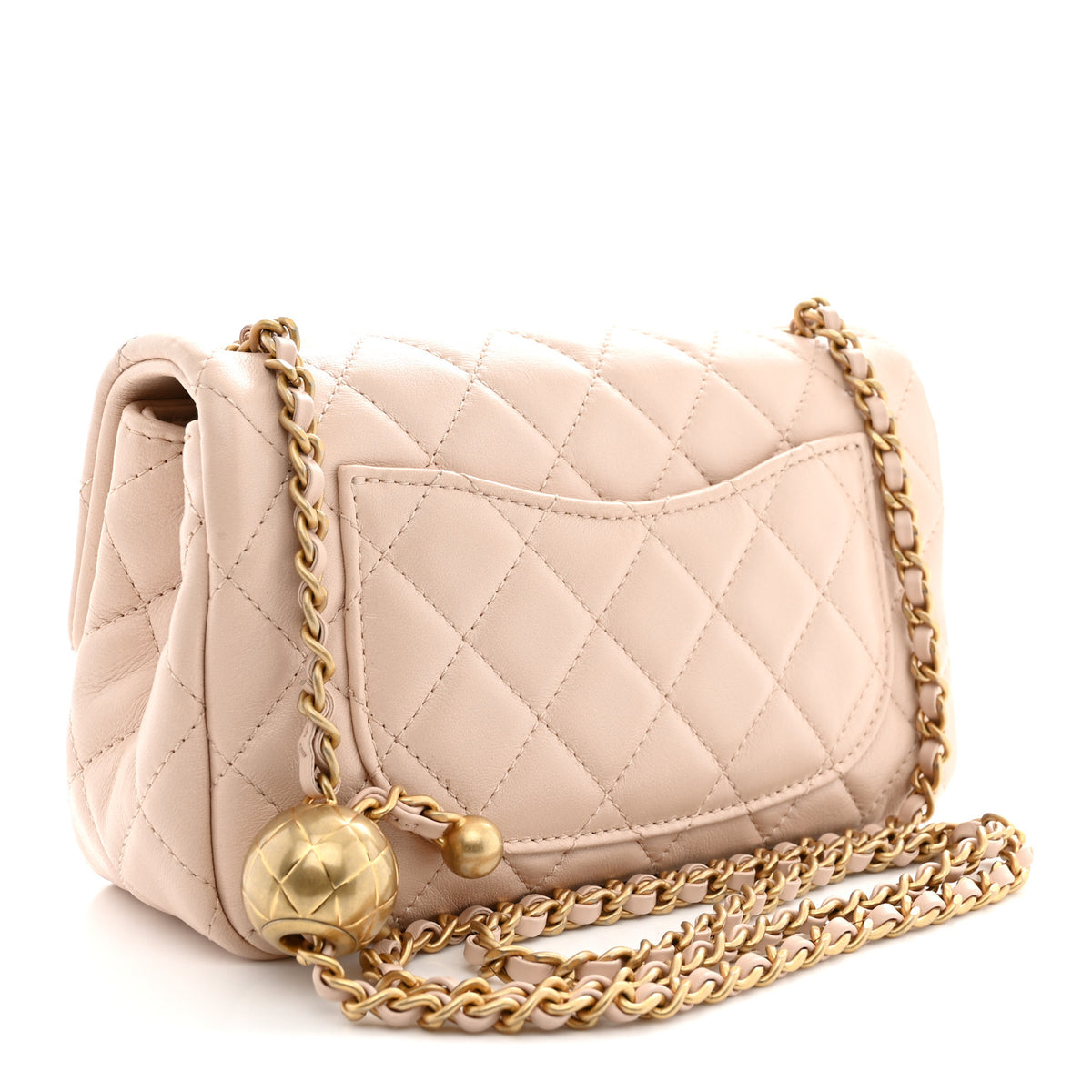 Chanel Lambskin Quilted Mini Rectangular Pearl Crush Flap Light Beige 3 of 12