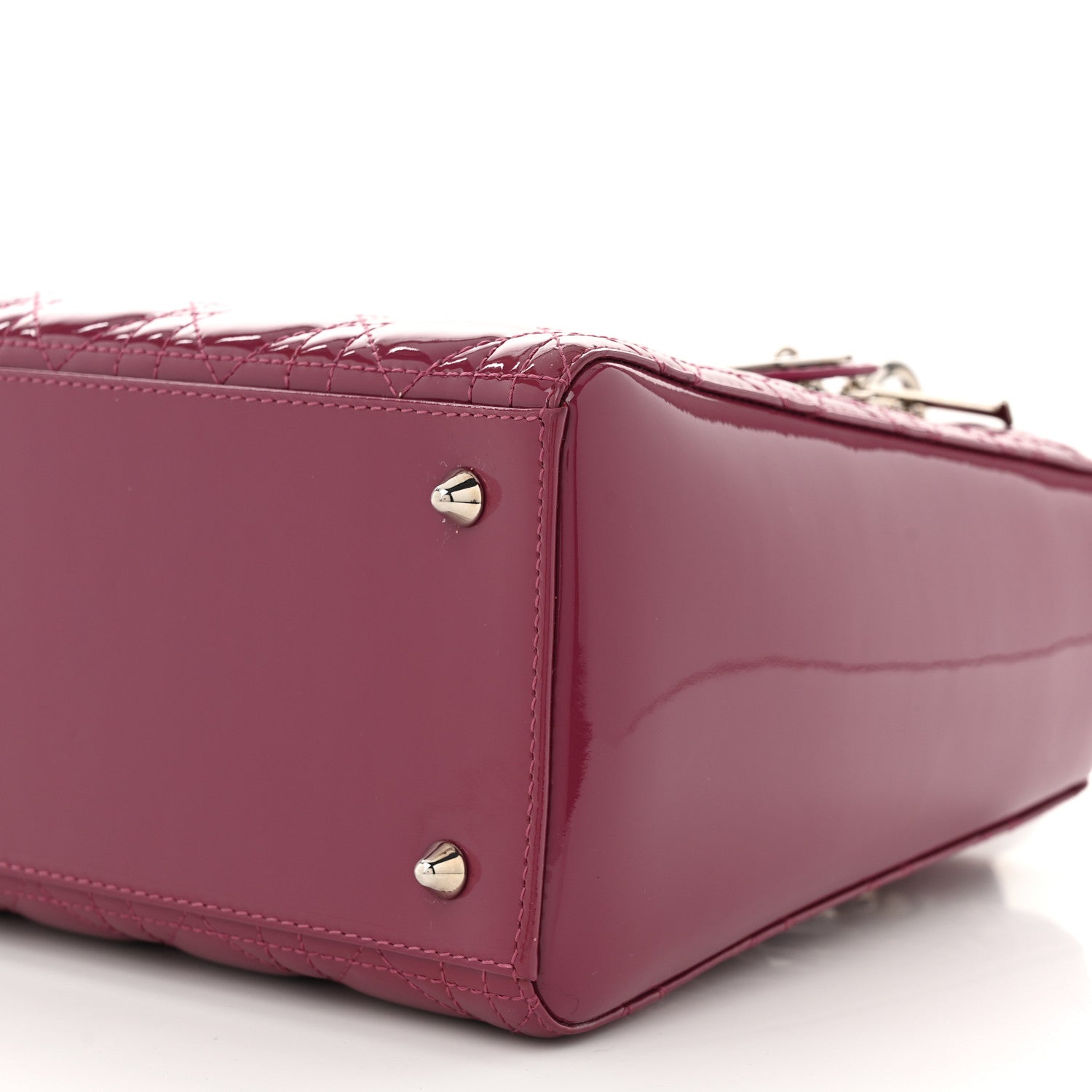 Christian Dior Patent Cannage Medium Lady Dior Dark Pink 10 of 10