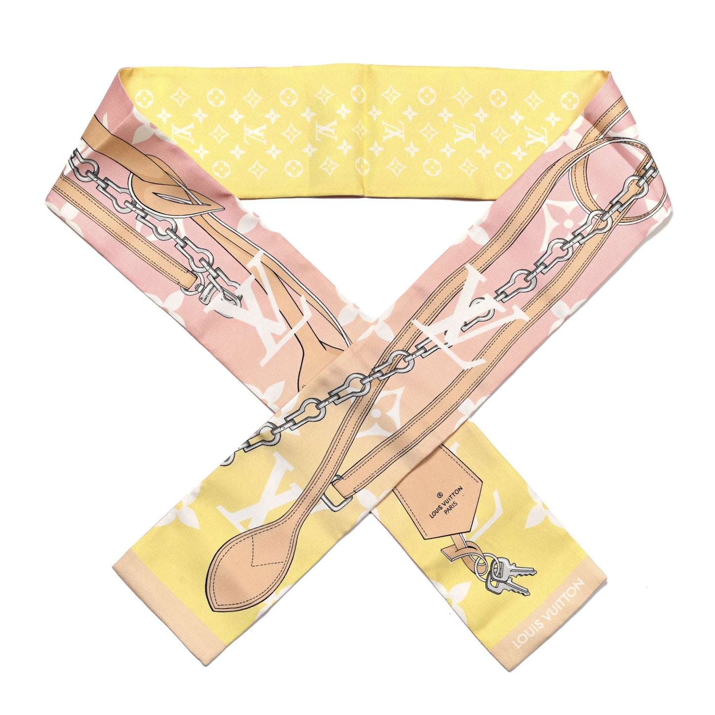 Silk Monogram Gradient By The Pool Bandeau Pink