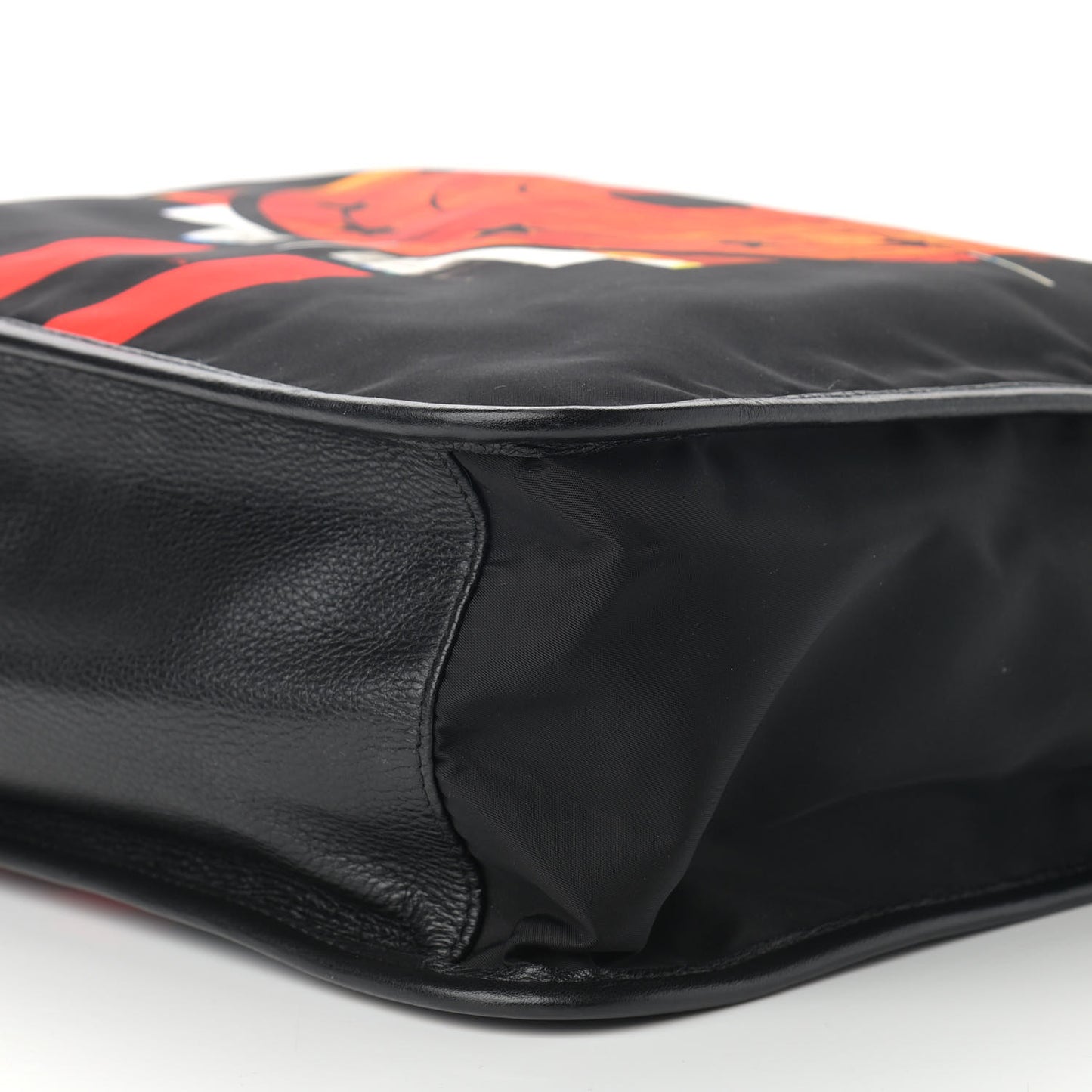 Nylon Target Print Tote Black