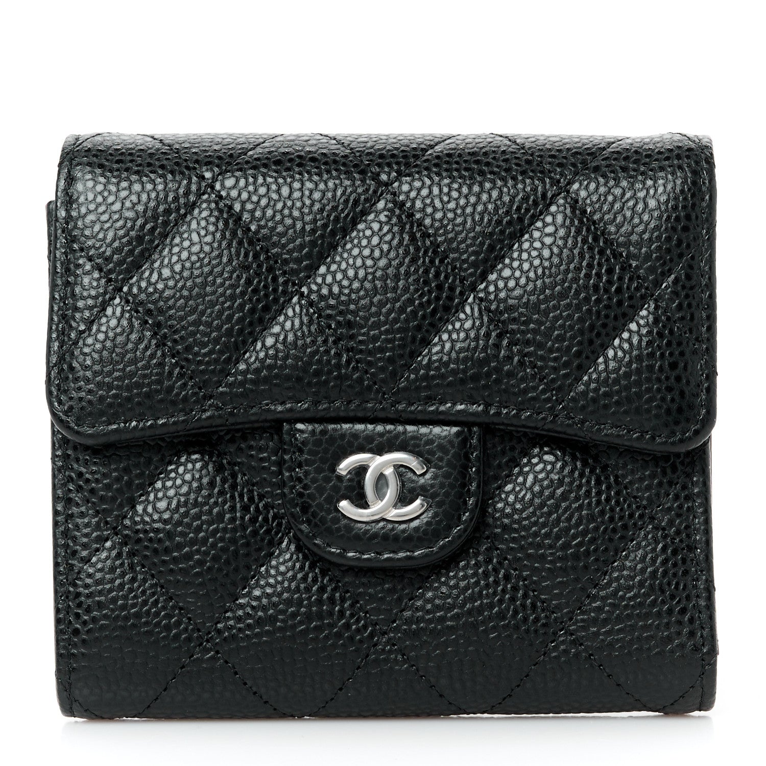 Chanel Caviar Quilted Compact Flap Wallet Black 1 of 11