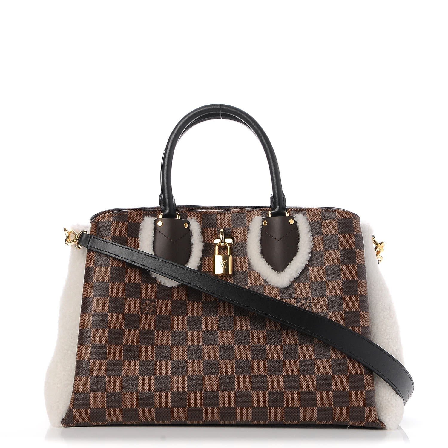 Louis Vuitton Damier Ebene Shearling Normandy 1 of 9