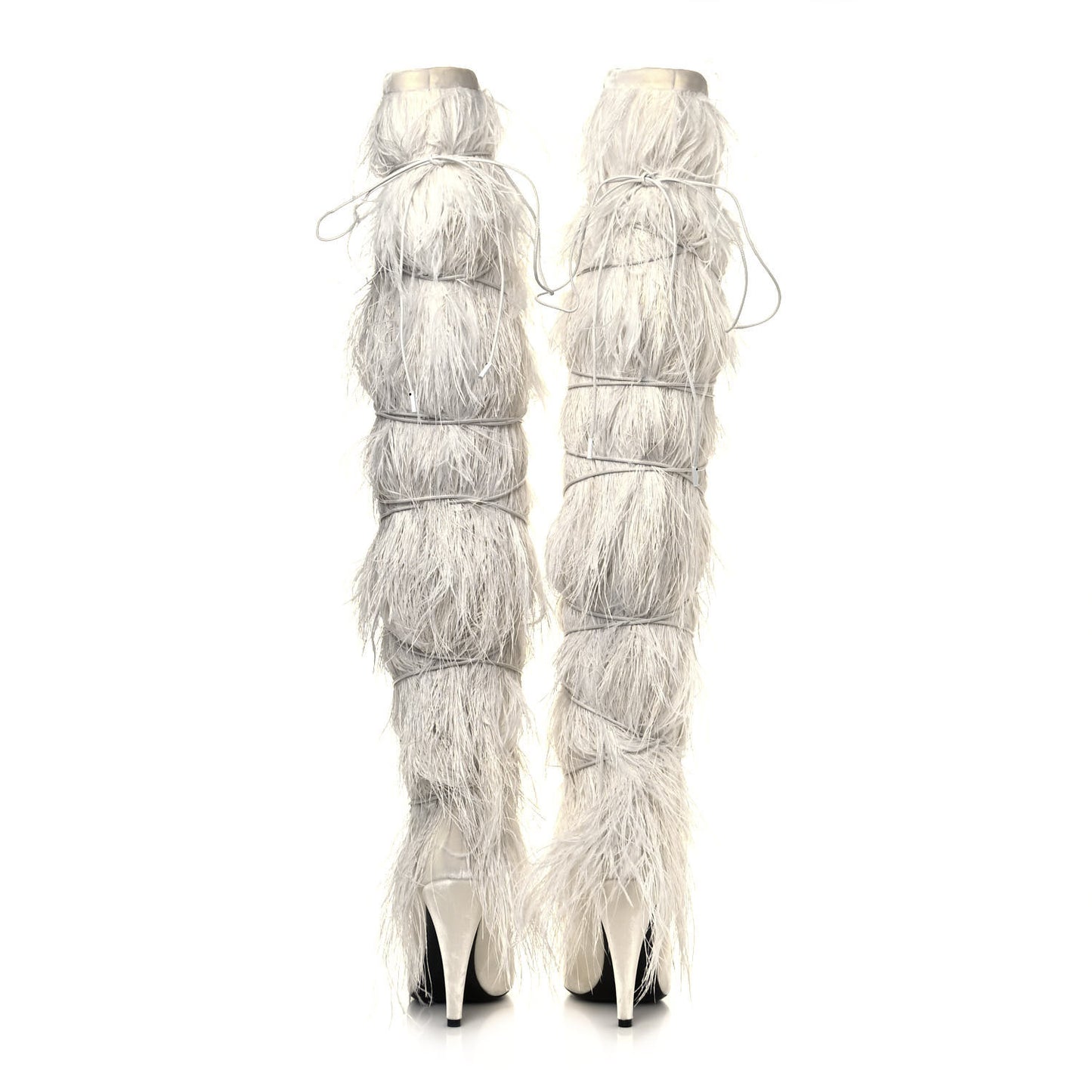 Veluto Master Ostrich Yeti 110 Over The Knee Boots 38 Blanc Optique