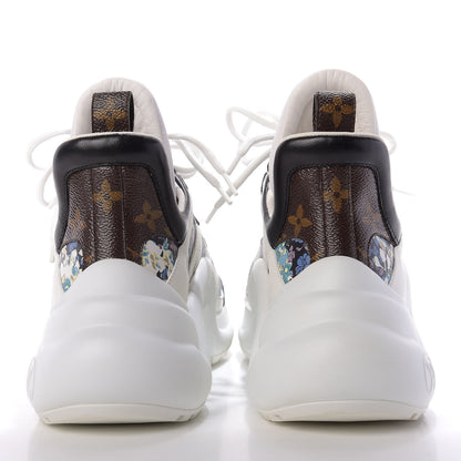 Louis Vuitton Flower Printed Calfskin Monogram LV Archlight Sneakers 38 Black Blue 7 of 9