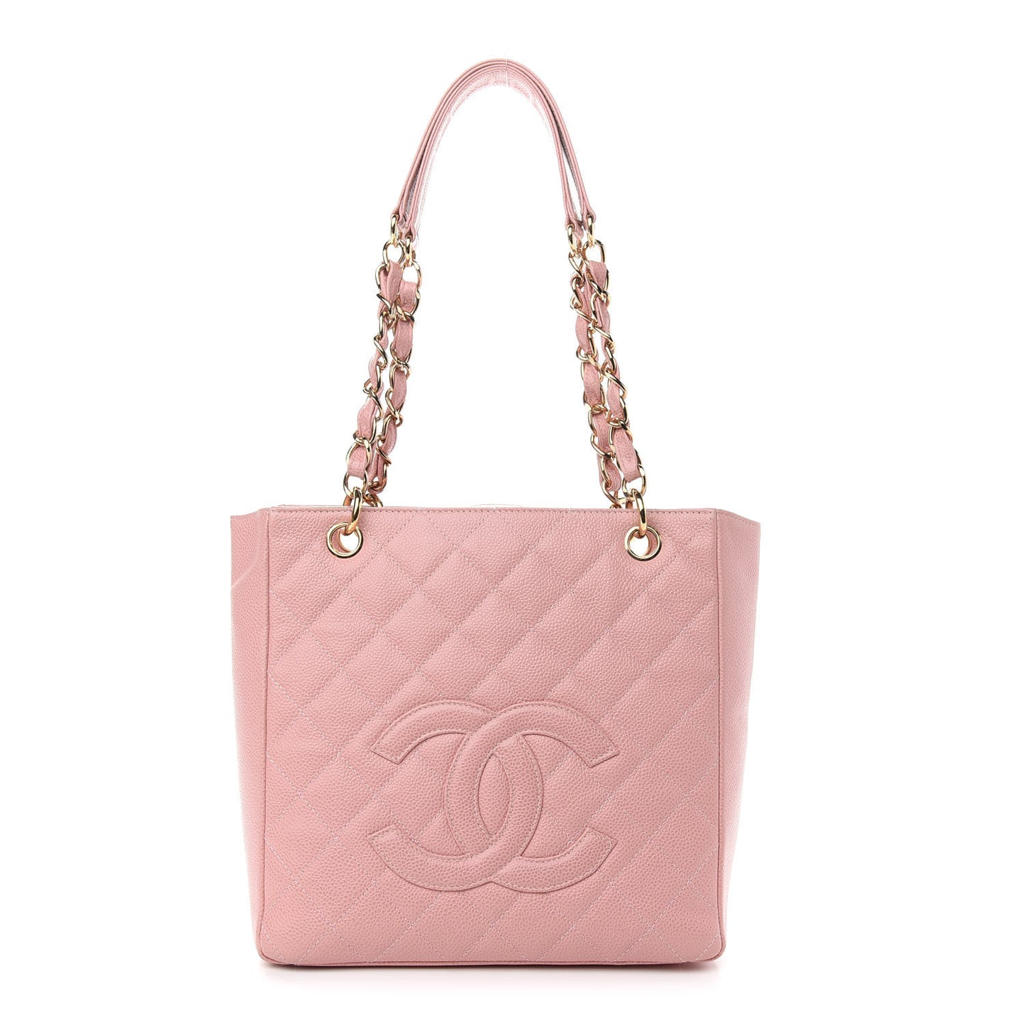 Caviar Quilted Petit Shopping Tote PST Pink