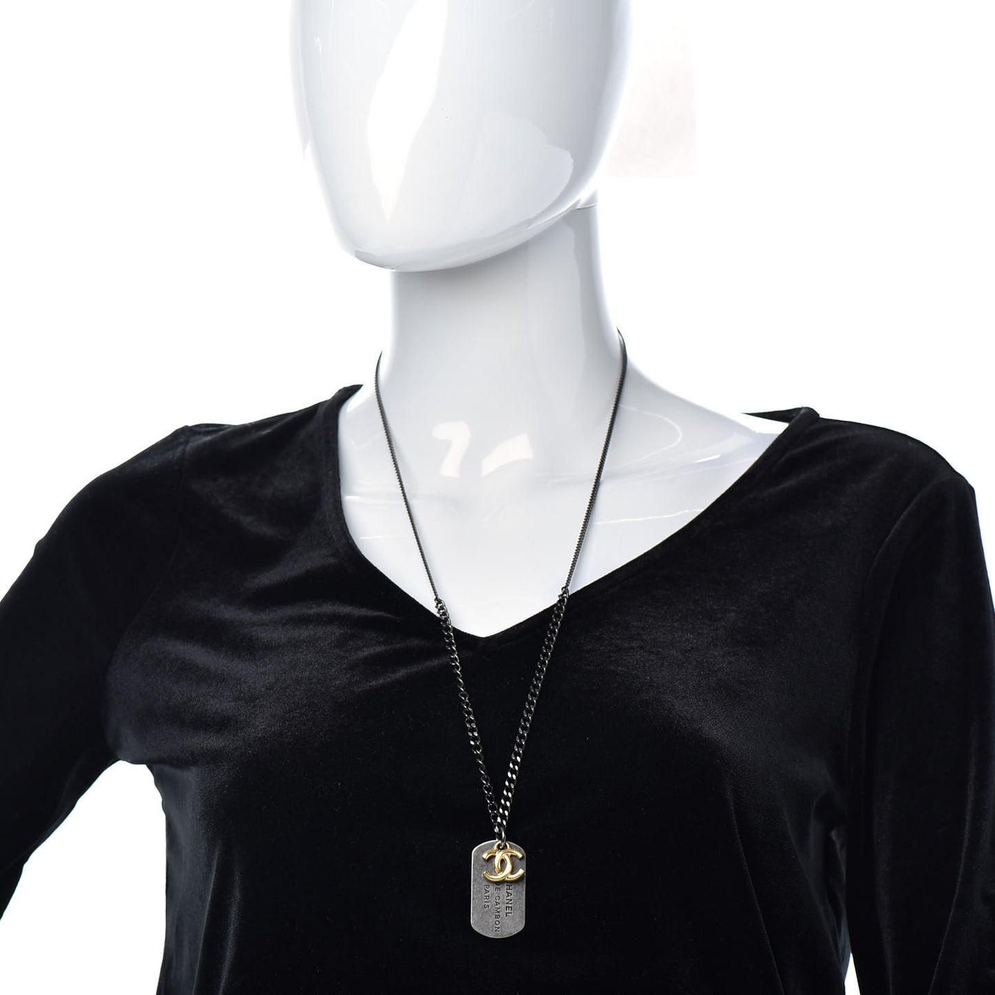 Ruthenium ID Dog Tag Charm Necklace Silver Gold