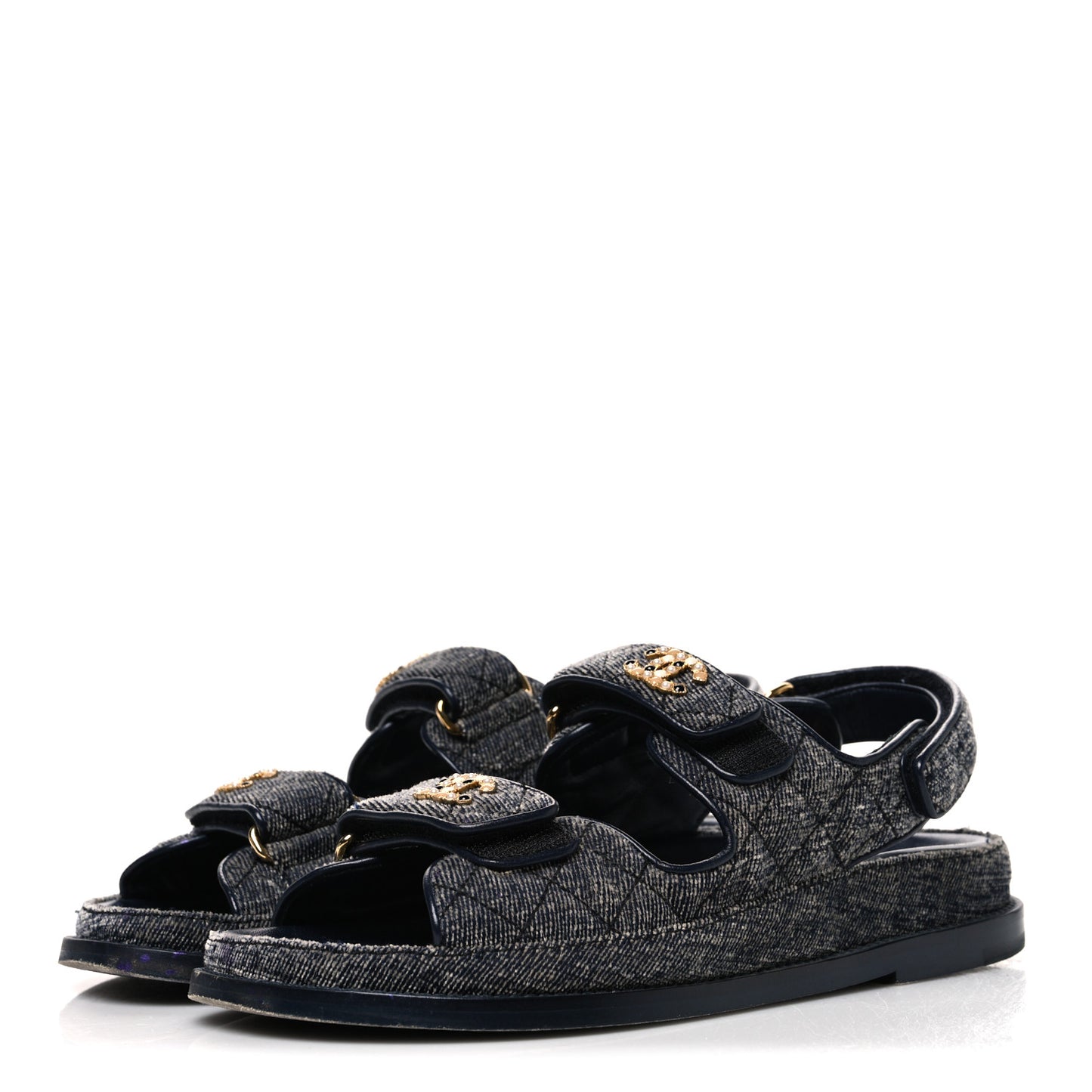 Velvet Velcro Dad Sandals 36 Grey