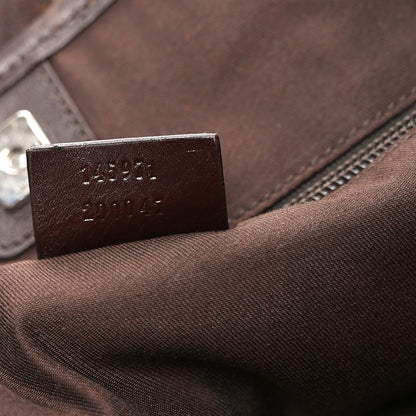 Gucci Monogram Calfskin Tote Dark Brown 7 of 10