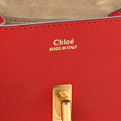 Chloe Grained Lambskin Mini Drew Shoulder Bag Plaid Red 5 of 9