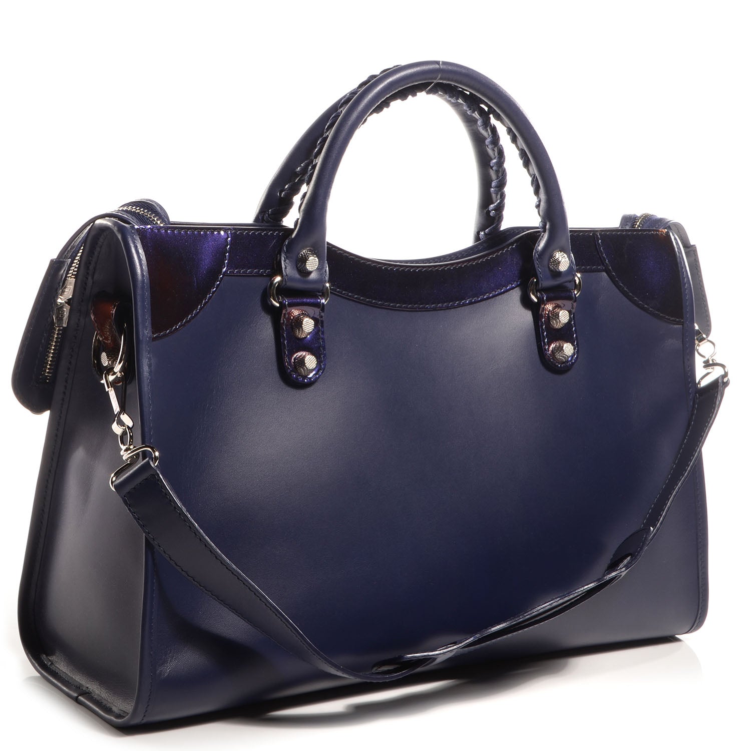 Balenciaga Smooth Calfskin Metallic Patent Giant 12 Silver Hardware City Ultraviolet 3 of 11