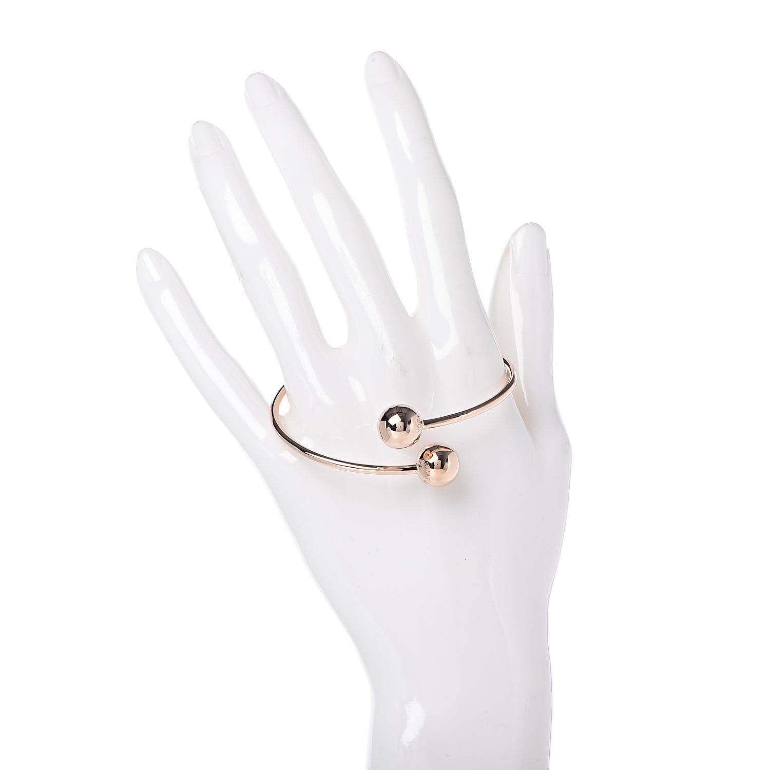 Tiffany 18K Rose Gold 11mm HardWear Ball Bypass Bracelet 2 of 5