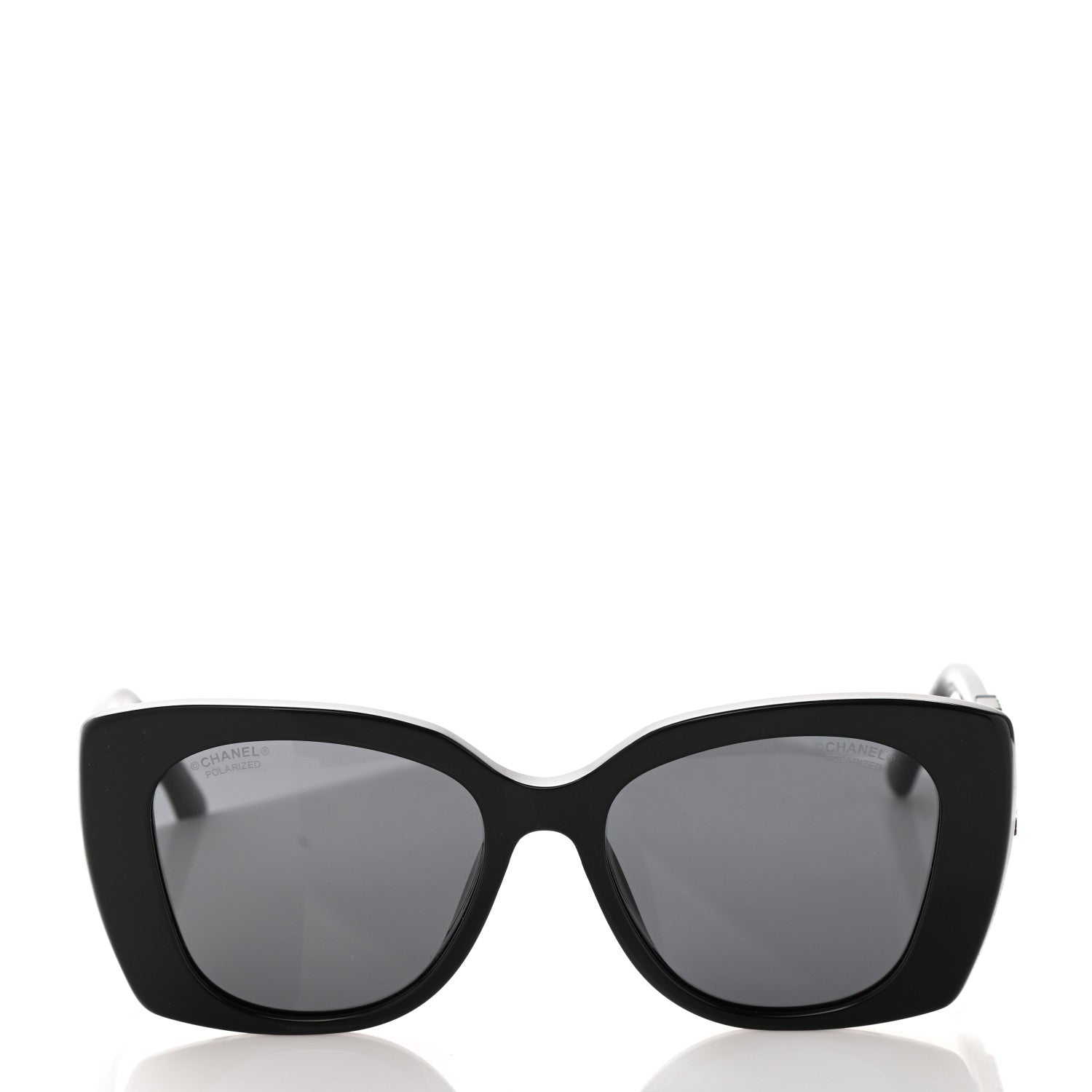 Chanel Acetate Strass Polarized Square Sunglasses 5422-B Black 2 of 8