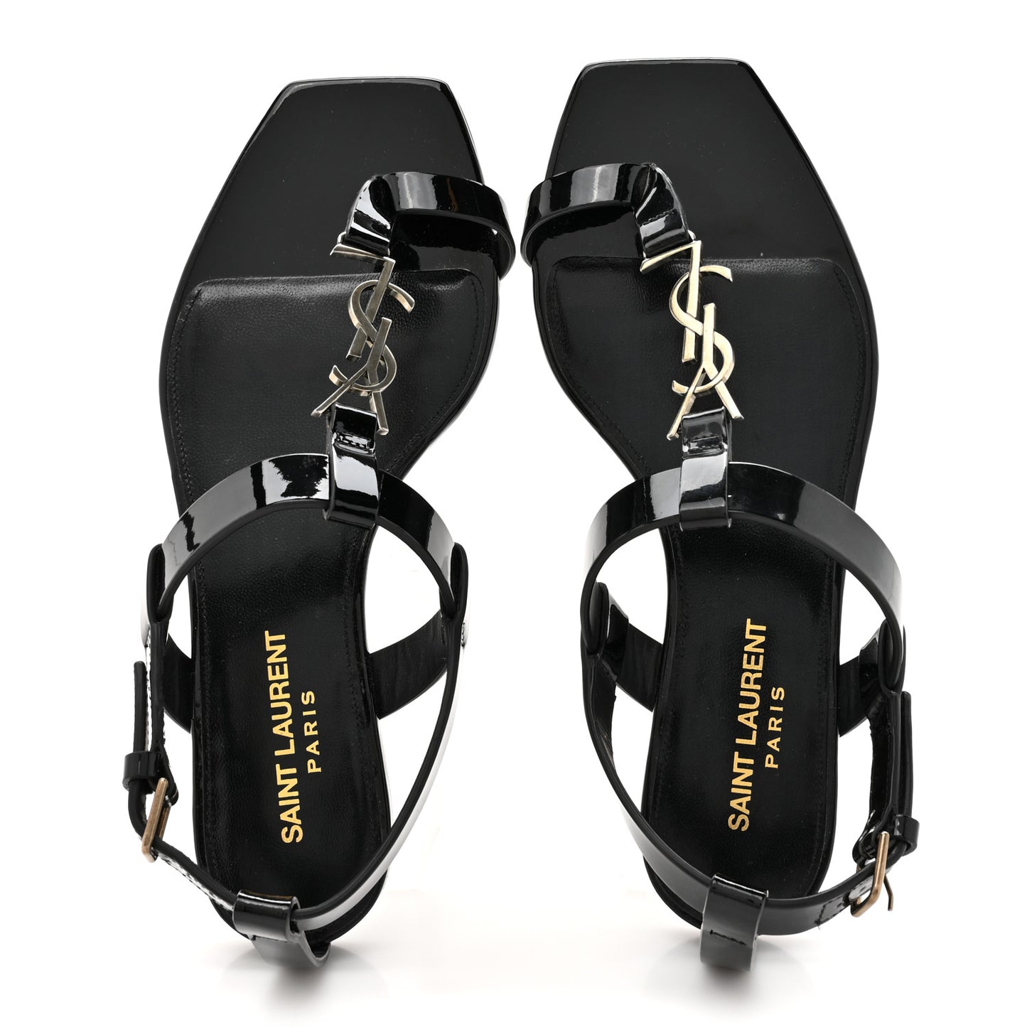 Vitello Vernice Soft Cassandra 05 Monogram Sandals 35.5 Black