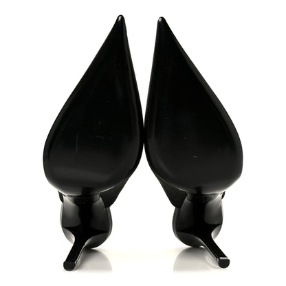 Saint Laurent Raso Regale Raven 110 Slingback Pumps 37 Black 6 of 10