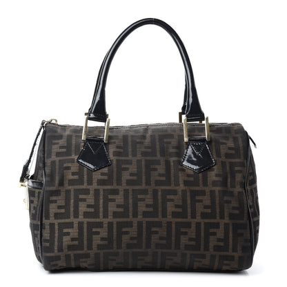 Fendi Zucca Patent Medium Chef Boston Tobacco Black 1 of 12