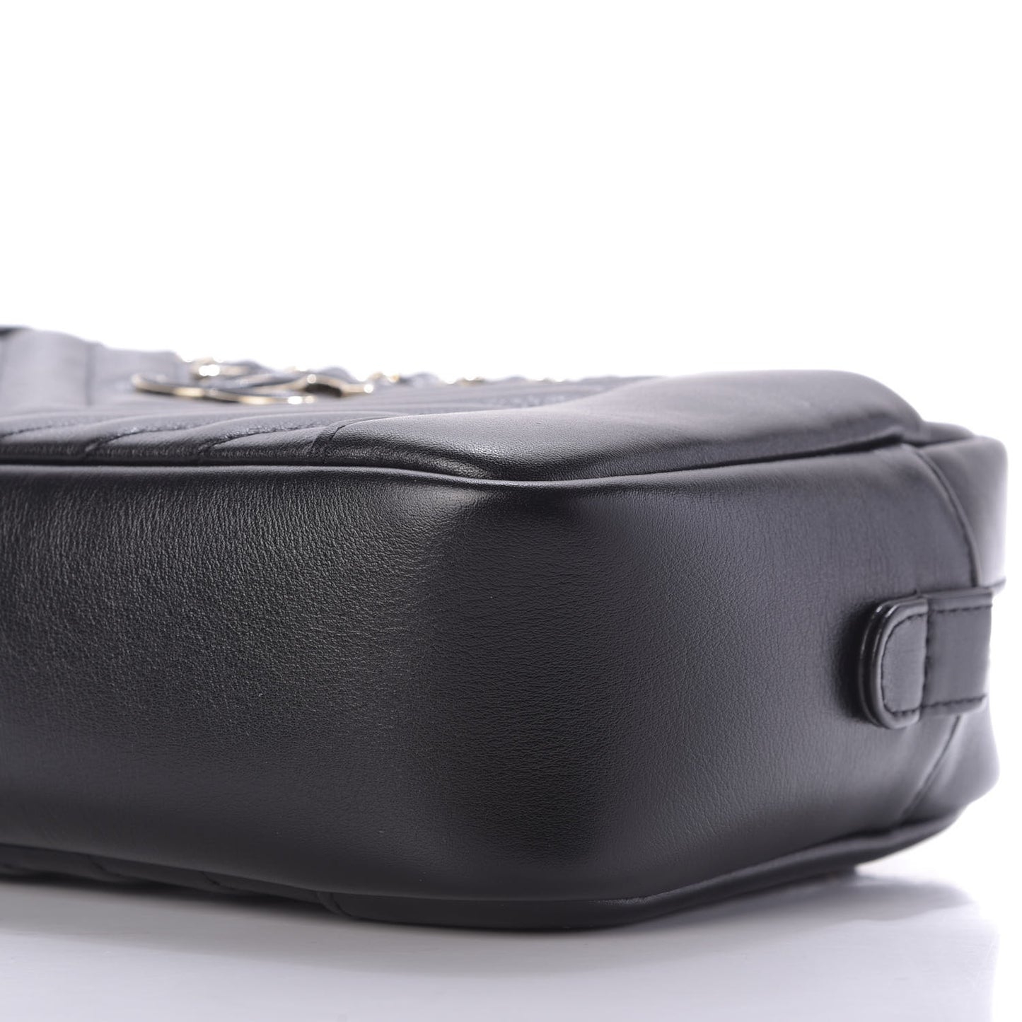 Calfskin Quilted Daily Chevron Camera Case Black