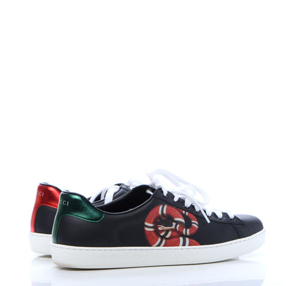 Gucci Calfskin Kingsnake Mens Ace Sneakers 9 Black Multicolor 5 of 10