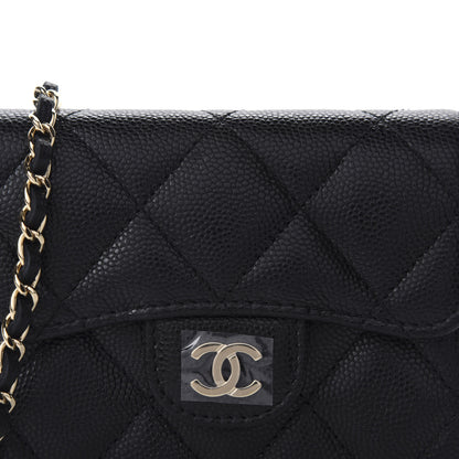 Chanel Caviar Quilted Flap Card Holder On Chain Black 11 of 12