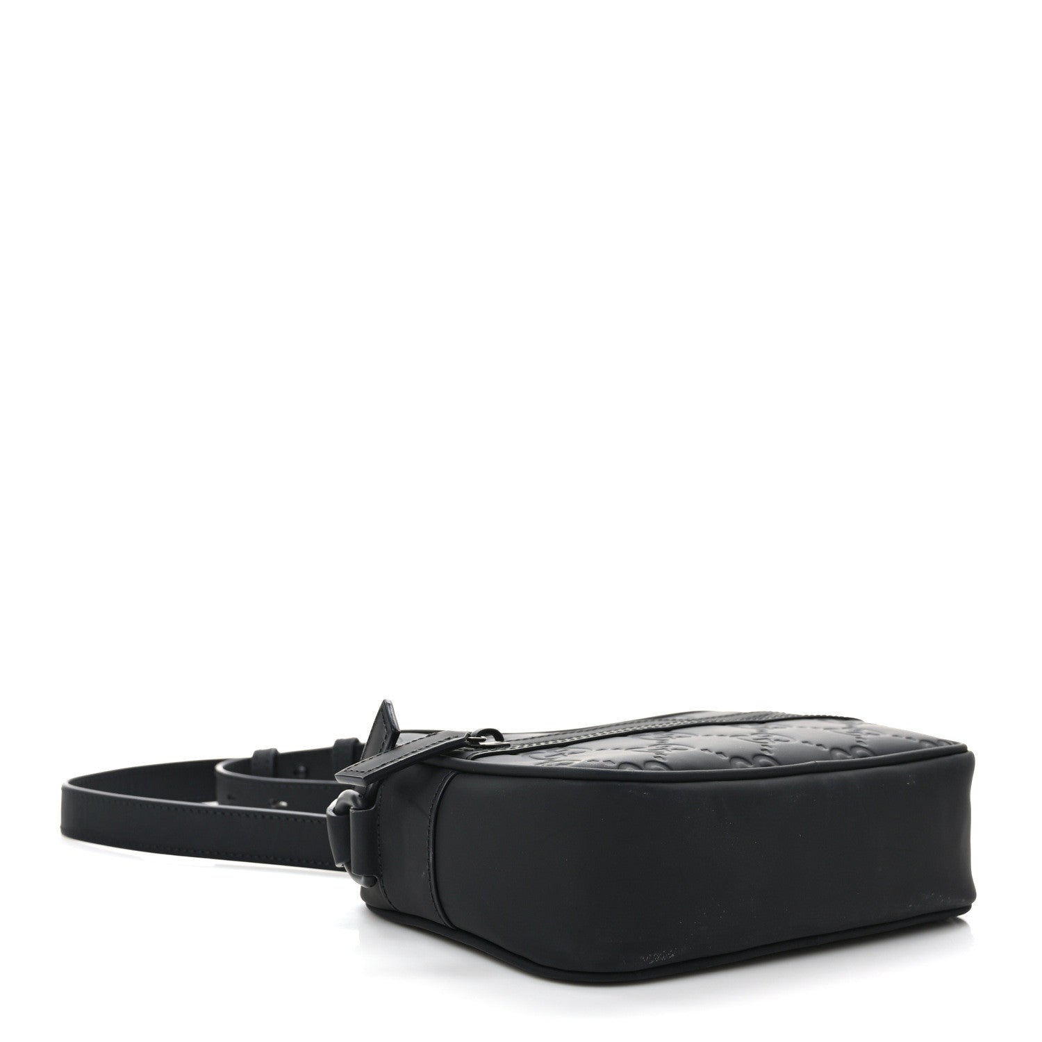 Gucci Rubber Effect Calfskin GG Mini Crossbody Bag Black 4 of 9