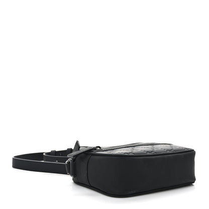 Gucci Rubber Effect Calfskin GG Mini Crossbody Bag Black 4 of 9