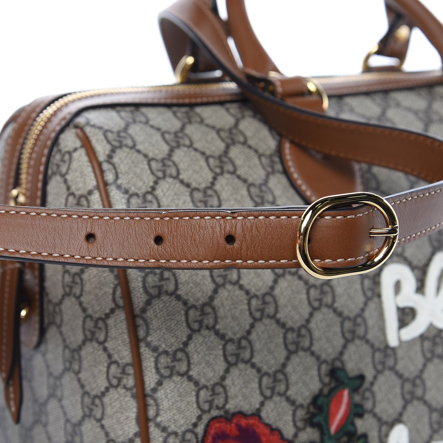 GG Supreme Monogram Blind for Love Embroidered Medium Boston Beige Tuscany