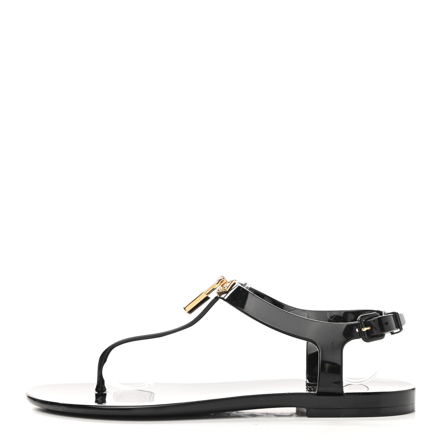 Louis Vuitton Rubber Bikini Thong Flat Sandals 36 Black 1 of 8