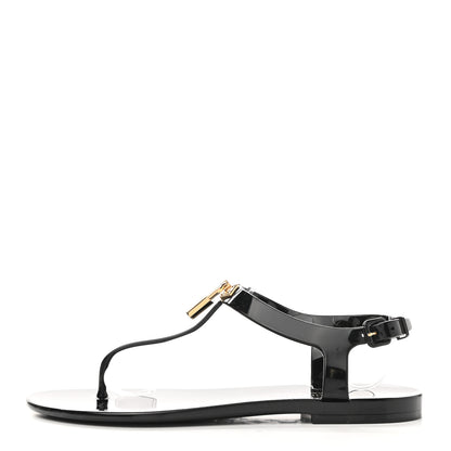 Louis Vuitton Rubber Bikini Thong Flat Sandals 36 Black 1 of 8