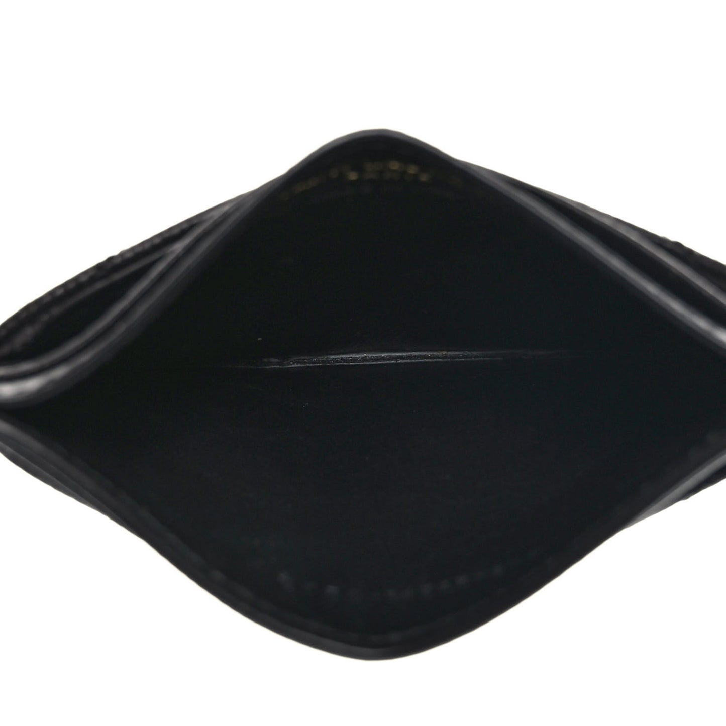 Grain De Poudre Matelasse Chevron Monogram Credit Card Case Black