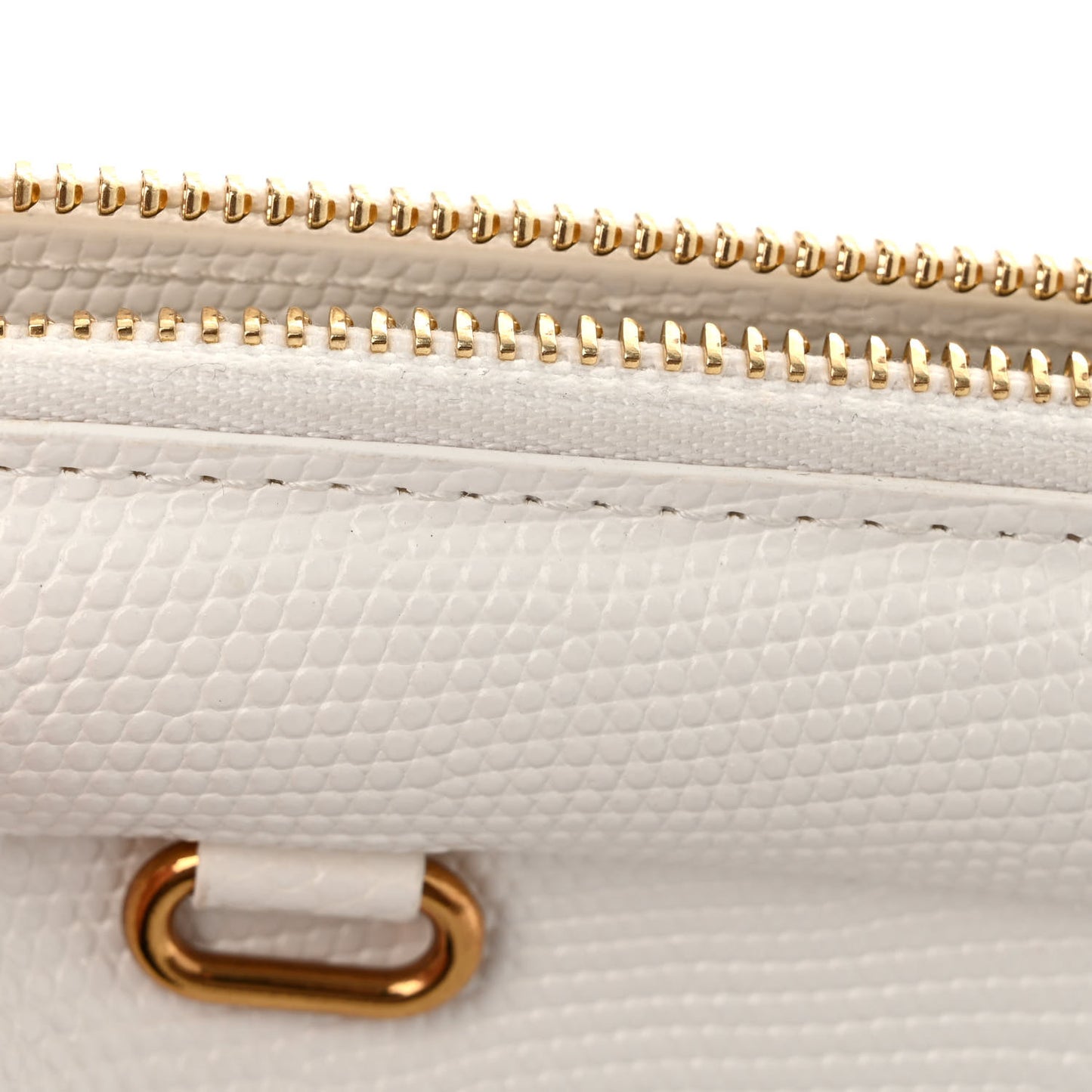 Calfskin Lizard Embossed M Frame Bag White