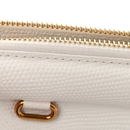 Mansur Gavriel Calfskin Lizard Embossed M Frame Bag White 11 of 12