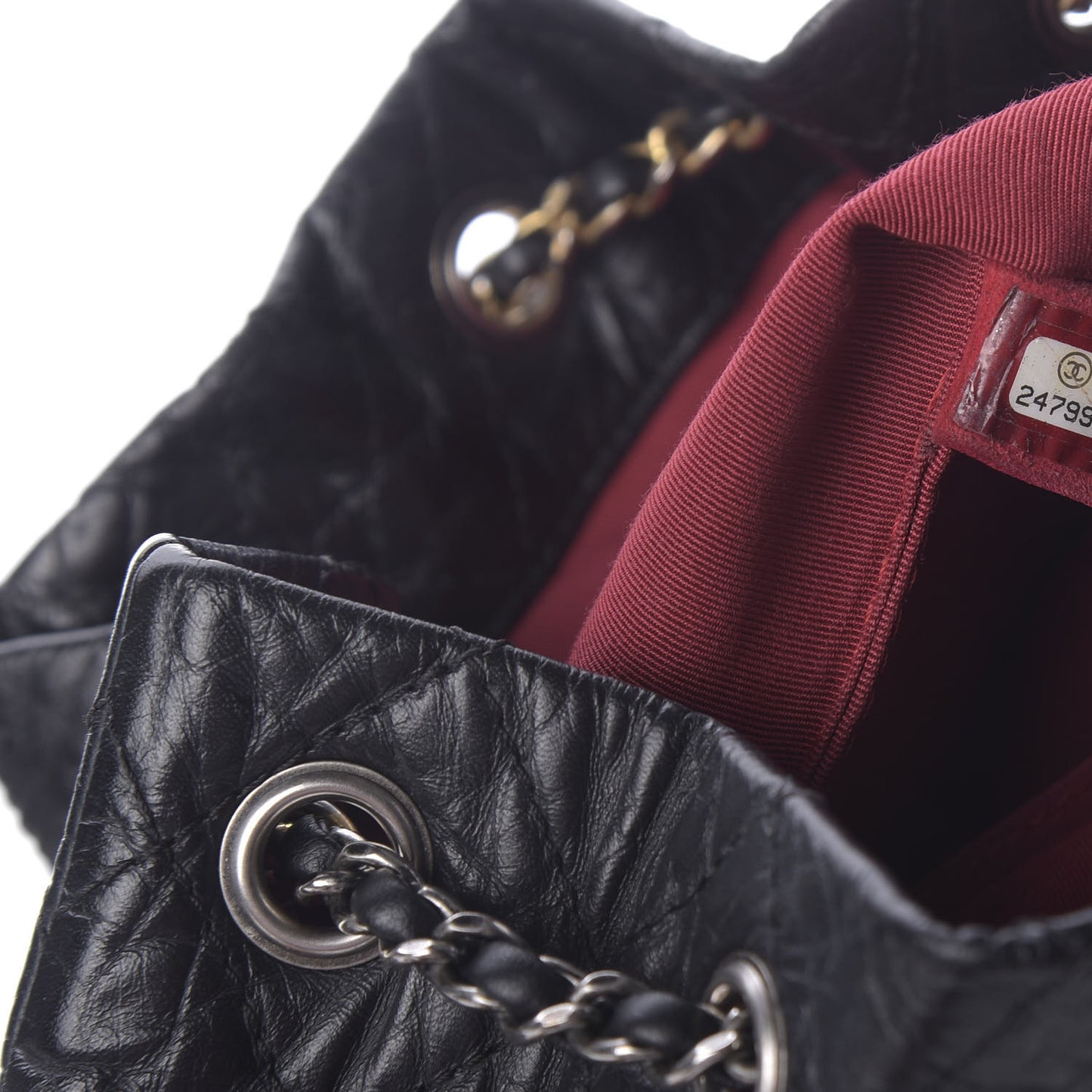 Aged Calfskin Quilted Small Gabrielle Backpack Black
