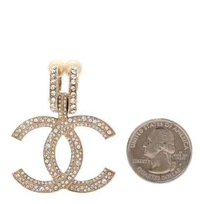 Chanel Crystal CC Clip On Earring Gold 2 of 5
