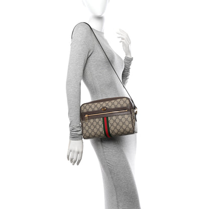 Gucci GG Supreme Monogram Web Small Ophidia Shoulder Bag Brown 2 of 11