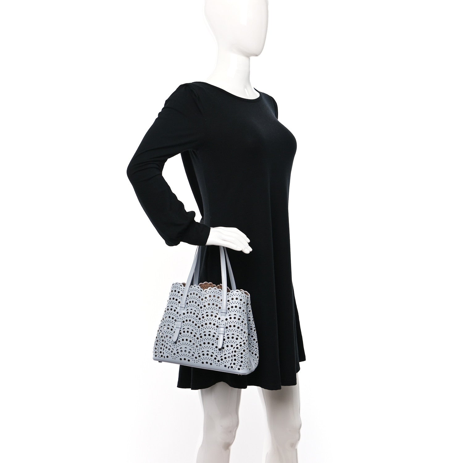 Alaia Calfskin Vienne Wave Mina 25 Bag Nuage 2 of 11