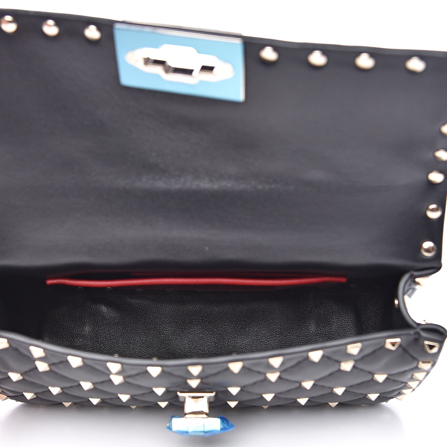 Valentino Garavani Lambskin Small Rockstud Spike Shoulder Bag Black 4 of 7