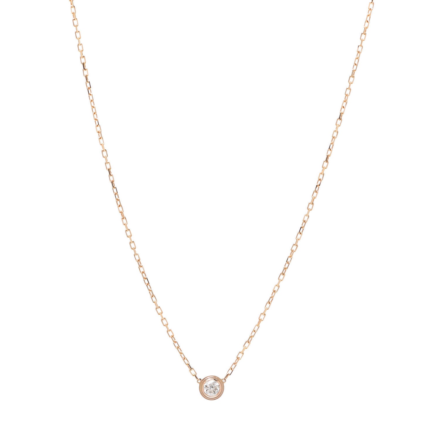 18K Pink Gold Diamond LM D'Amour Pendant Necklace