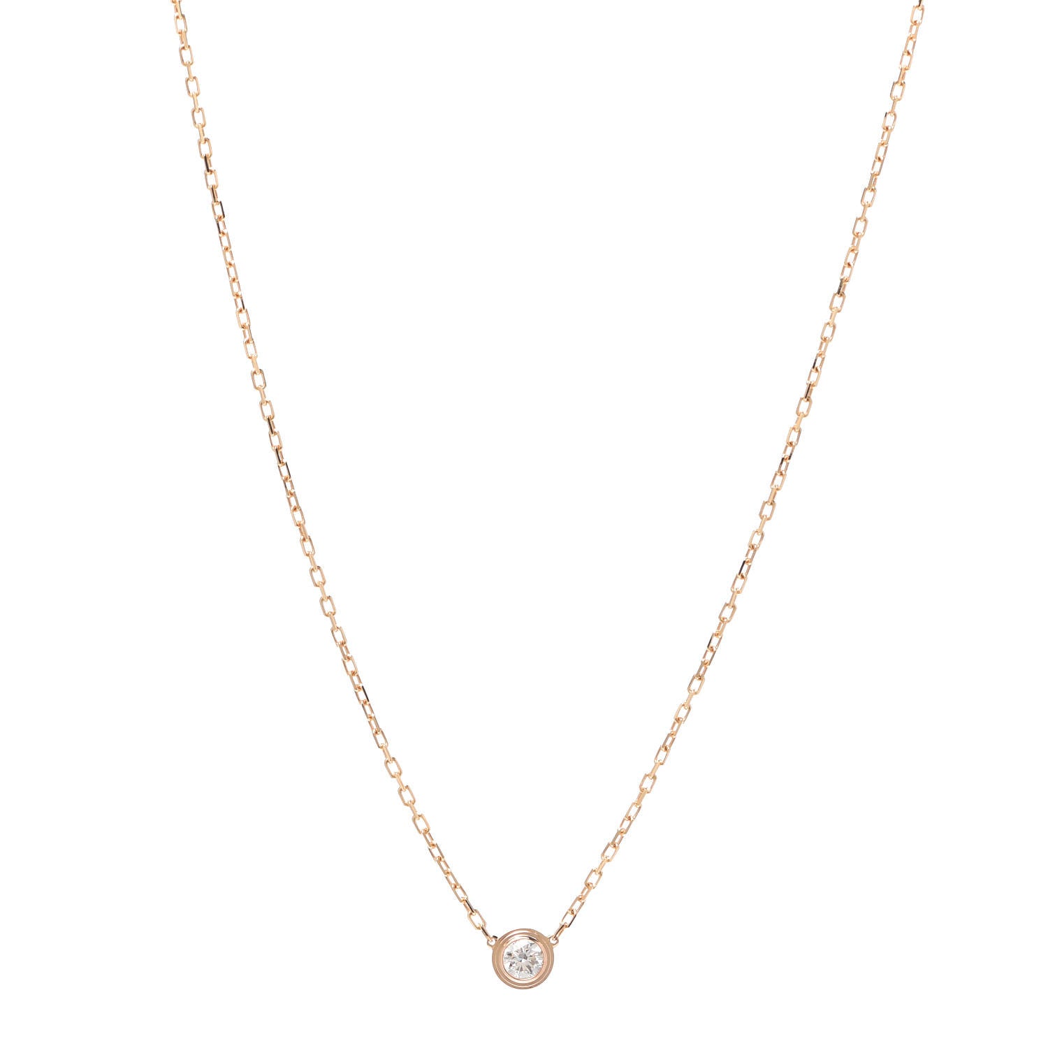 Cartier 18K Pink Gold Diamond LM D'Amour Pendant Necklace 1 of 6