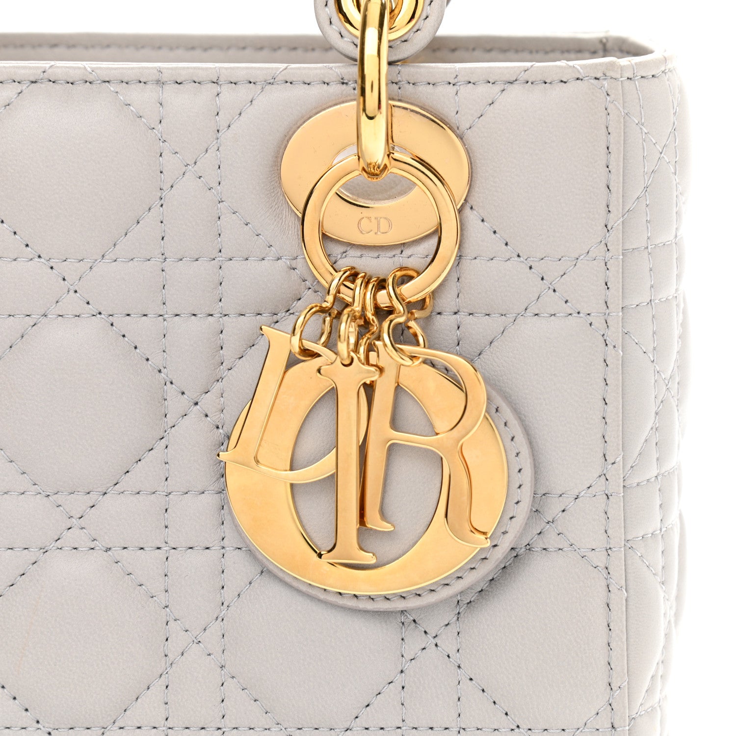 Christian Dior Lambskin Cannage Small Lady Dior Grey 7 of 11
