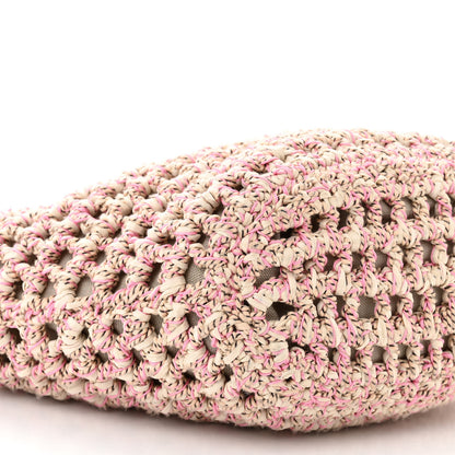 Chanel Mixed Fibers Calfskin Crochet Small Shopping Bag Beige Pink 9 of 10