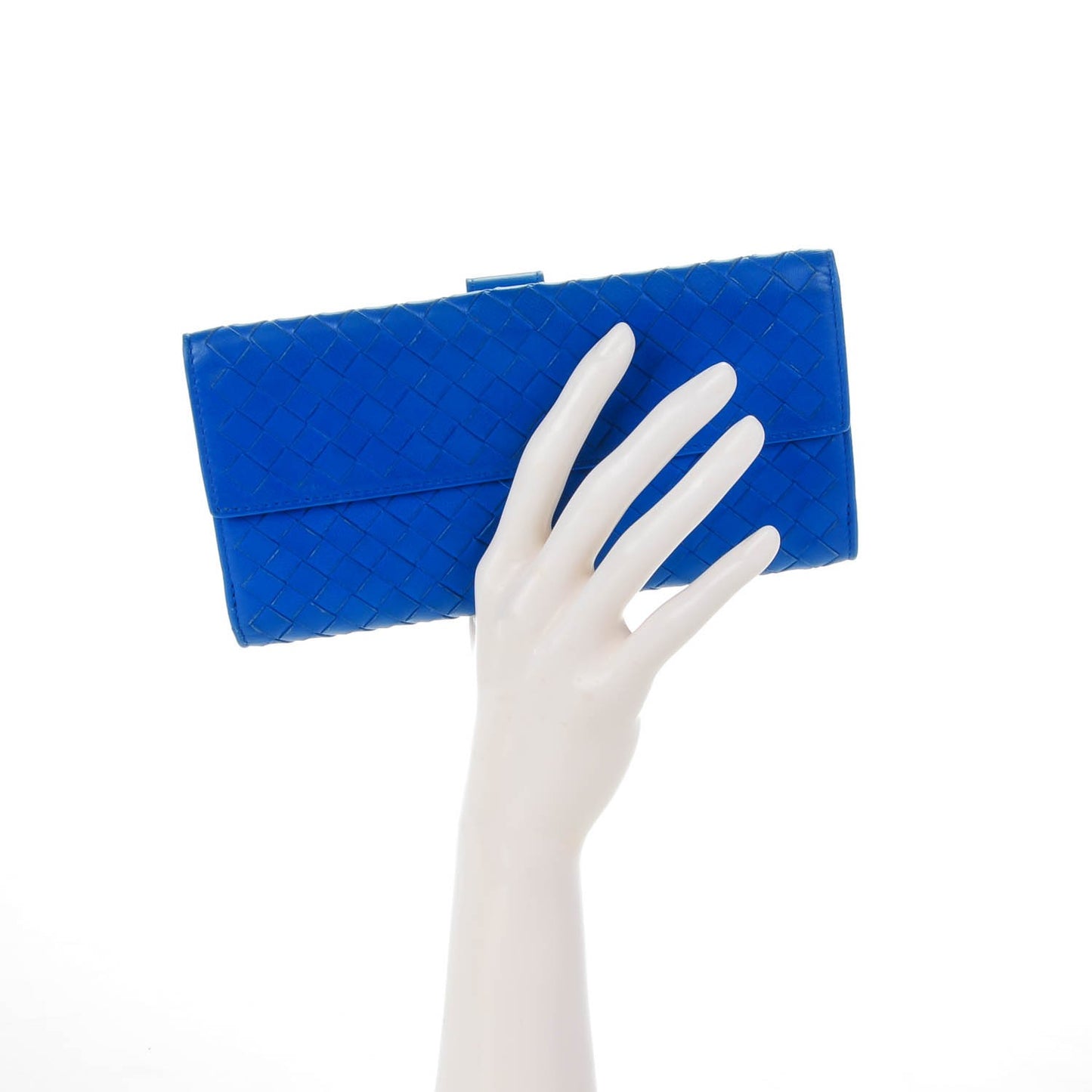 Nappa Intrecciato Continental Wallet Signal Blue