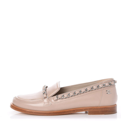 Chanel Calfskin Chain Mocassin Loafers 35 Beige 1 of 8
