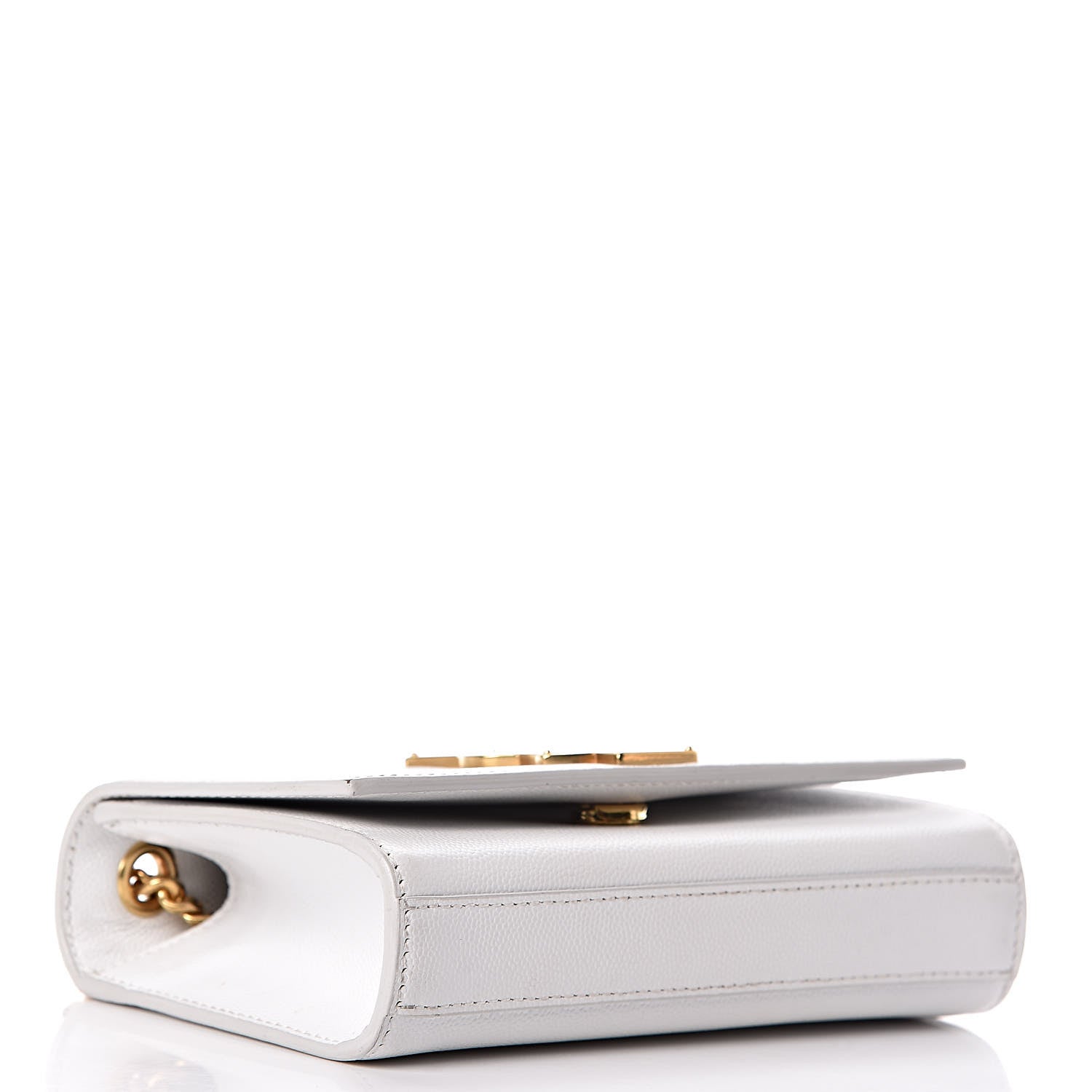 Saint Laurent Grain De Poudre Small Monogram Kate Satchel Optical White 4 of 11